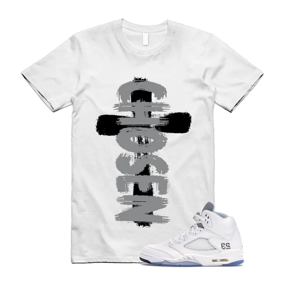 Jordan 5 Retro White Metallic Silver Black 2026 Shirt To Match Chosen T-Shirt