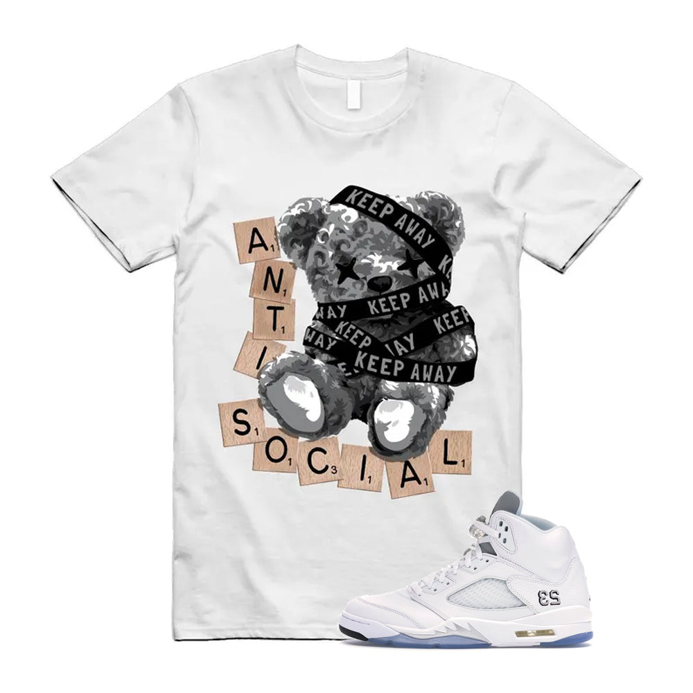 Jordan 5 Retro White Metallic Silver Black 2026 Shirt To Match Anti Social T-Shirt