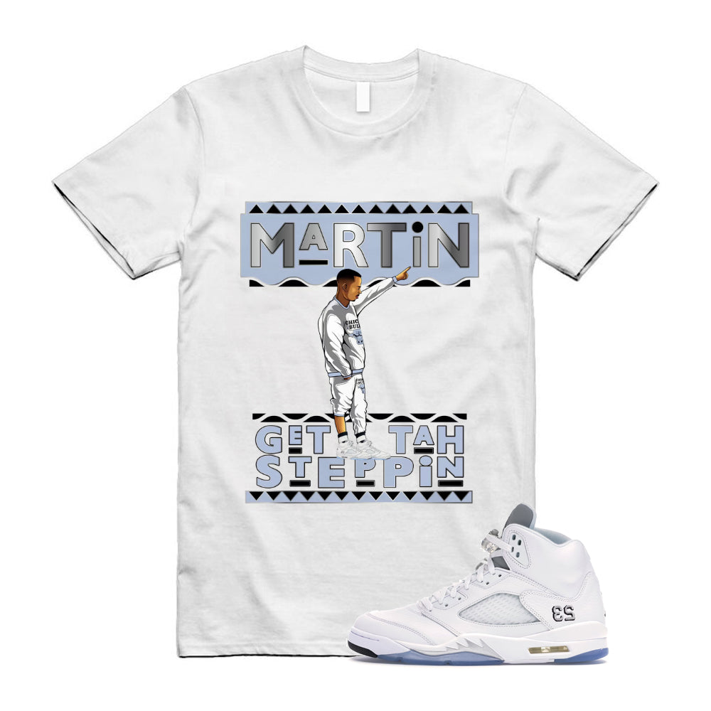 Jordan 5 Retro White Metallic Silver Black 2026 Shirt To Match Martin T-Shirt