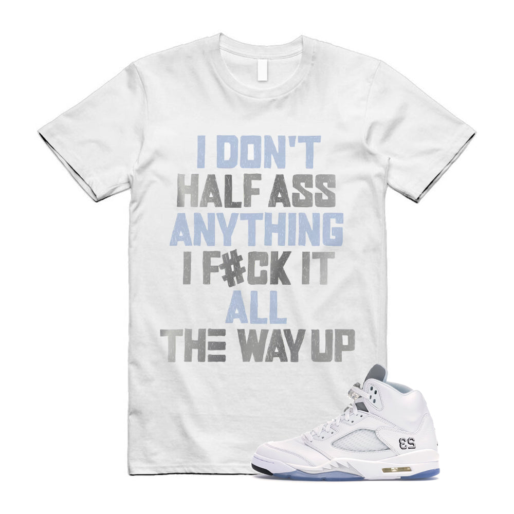 Jordan 5 Retro White Metallic Silver Black 2026 Shirt To Match Half T-Shirt