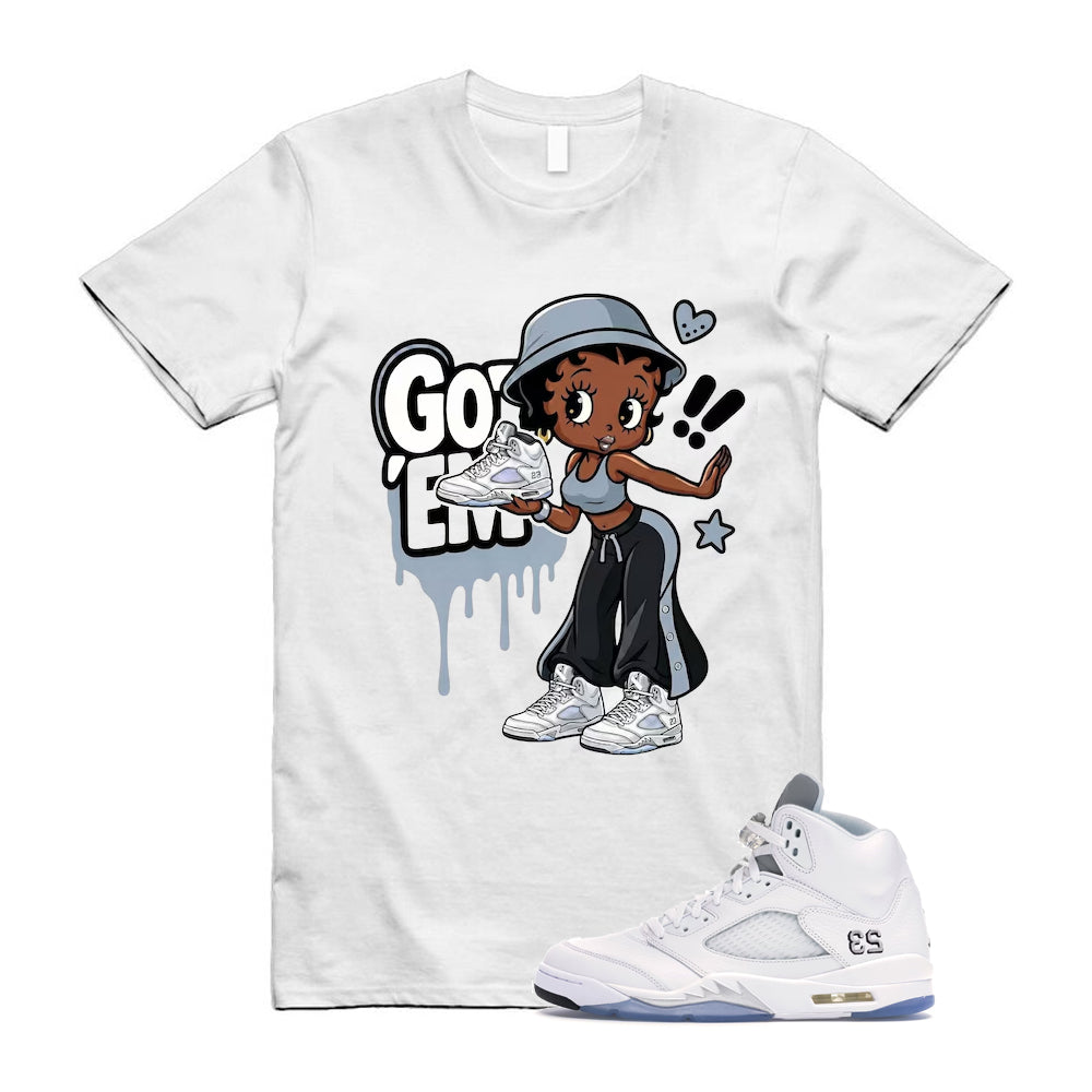 Jordan 5 Retro White Metallic Silver Black 2026 Shirt To Match Got Em T-Shirt