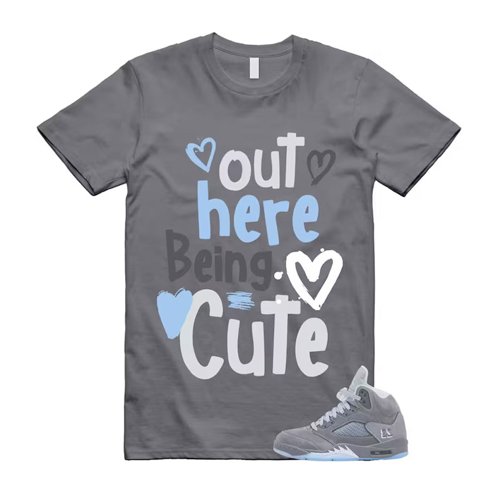 Air Jordan 5 Wolf Grey Shirt To Match Out Here Being Cute T-Shirt 2026