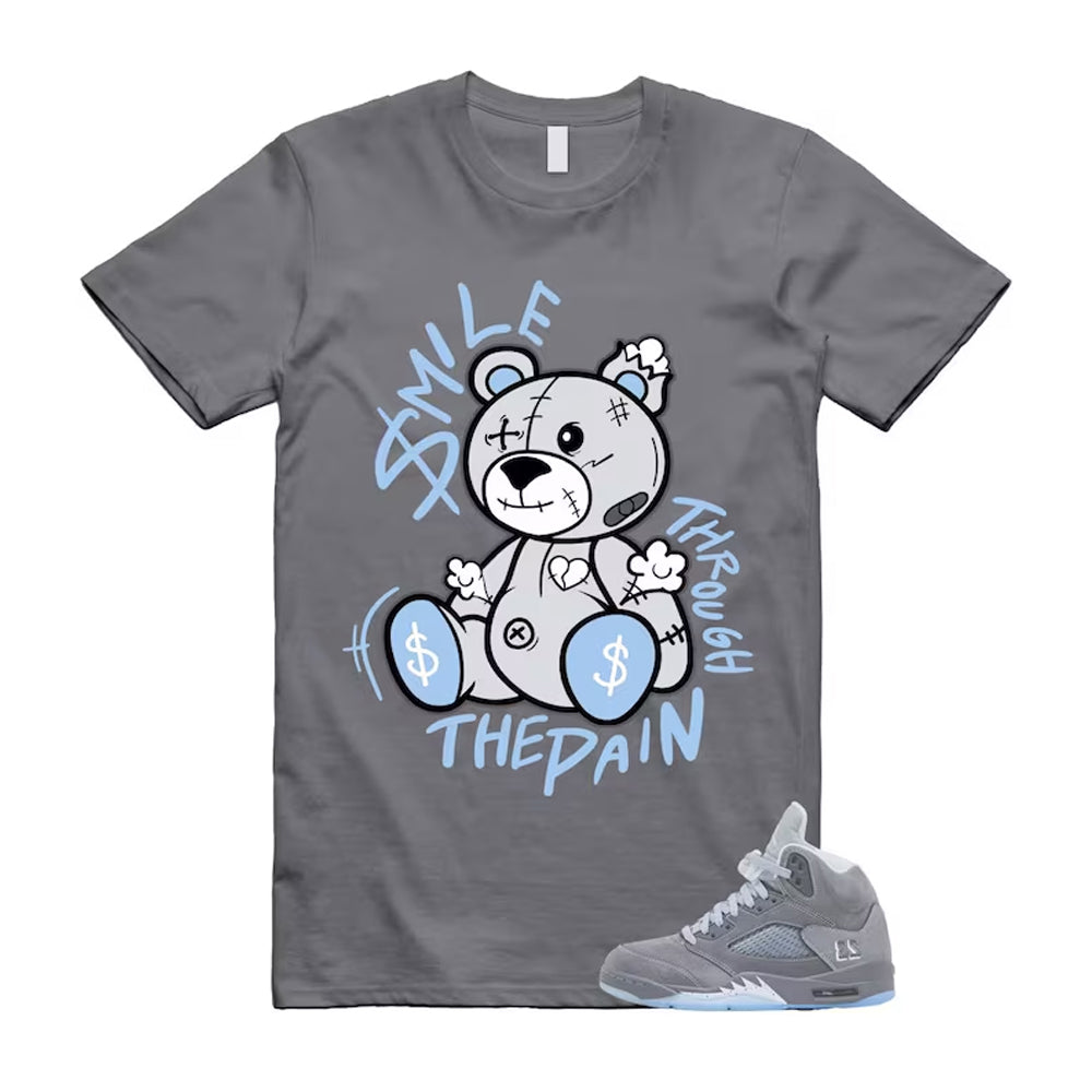 Air Jordan 5 Wolf Grey Shirt To Match Smile Through The Pain T-Shirt 2026
