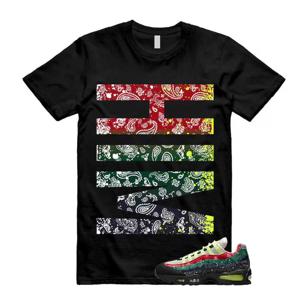 Air Max 95 Paisley Bandana Big Bubble Neon Volt Red Green Black Navy Shirt To Match Him T-Shirt 2026