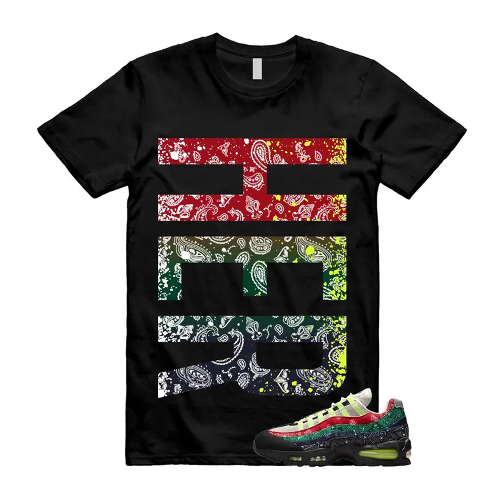 Air Max 95 Paisley Bandana Big Bubble Neon Volt Red Green Black Navy Shirt To Match Her T-Shirt 2026