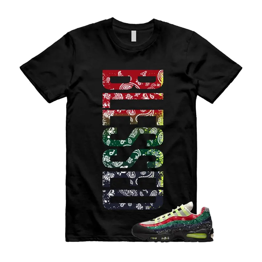 Air Max 95 Paisley Bandana Big Bubble Neon Volt Red Green Black Navy Shirt To Match Vertbls T-Shirt 2026