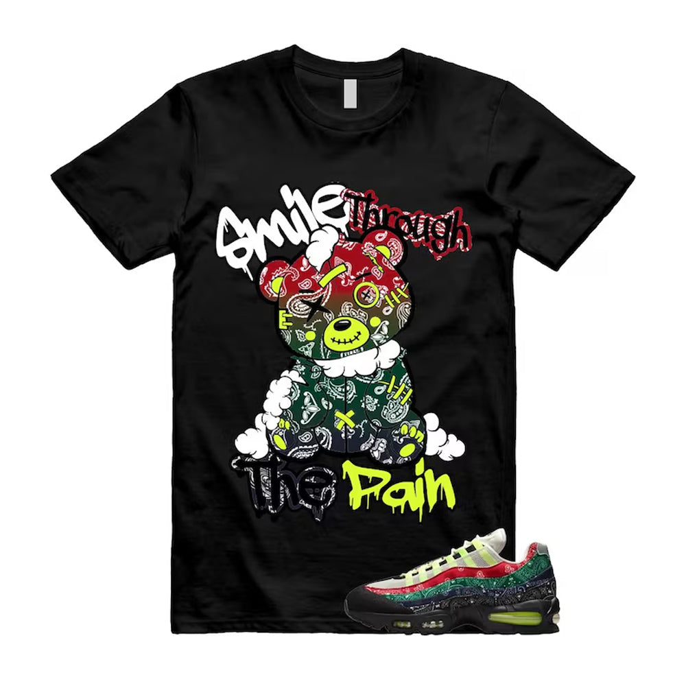 Air Max 95 Paisley Bandana Big Bubble Neon Volt Red Green Black Navy Shirt To Match Smile Through The Pain T-Shirt 2026