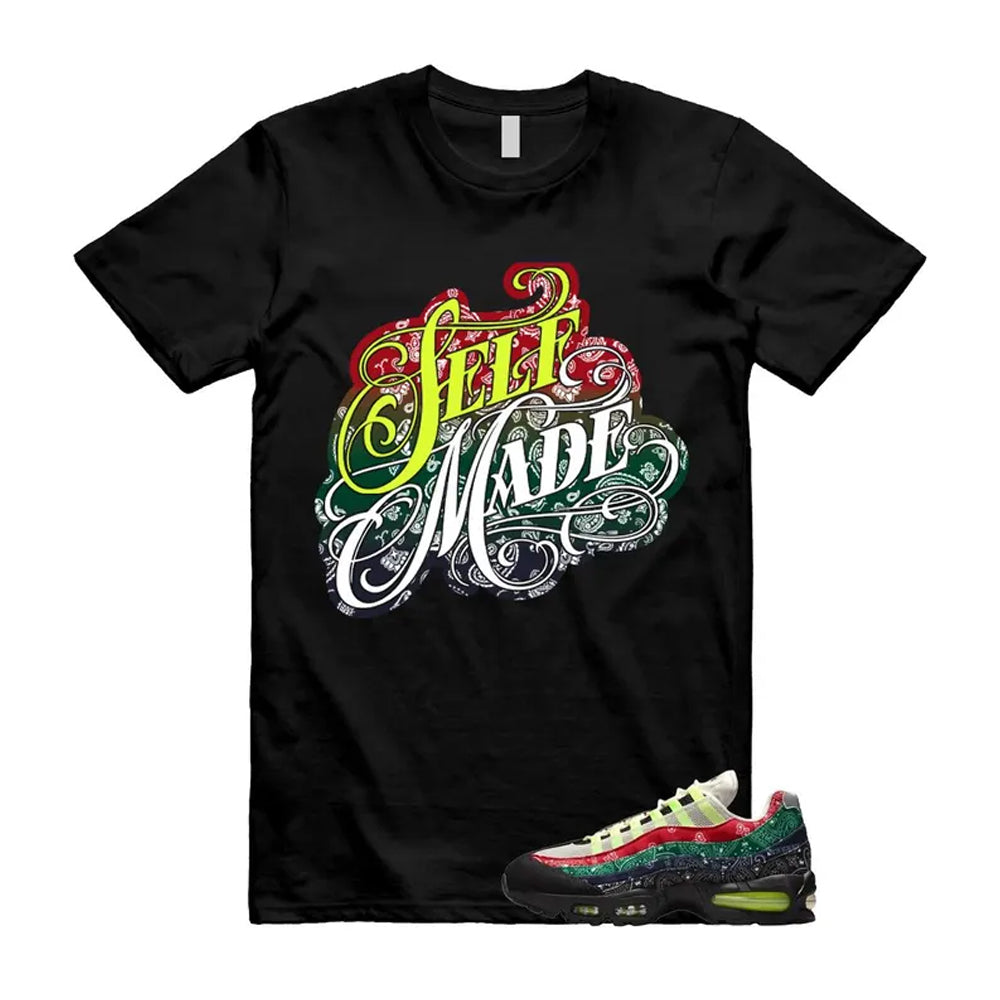 Air Max 95 Paisley Bandana Big Bubble Neon Volt Red Green Black Navy Shirt To Match Self T-Shirt 2026