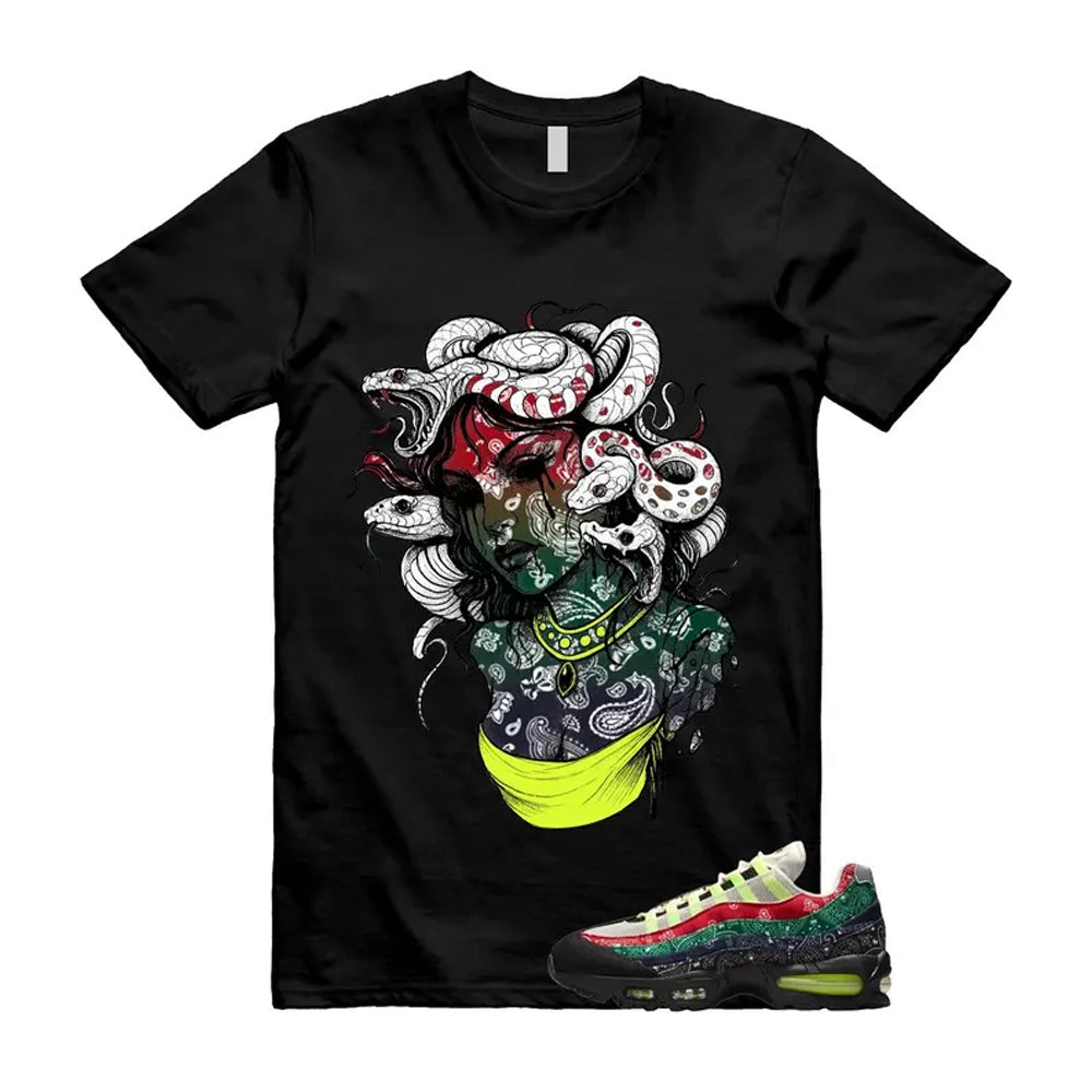 Air Max 95 Paisley Bandana Big Bubble Neon Volt Red Green Black Navy Shirt To Match Snakes T-Shirt 2026