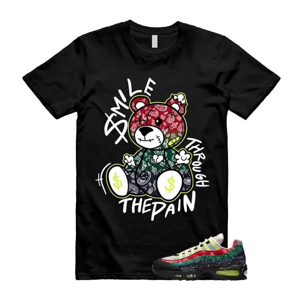 Air Max 95 Paisley Bandana Big Bubble Neon Volt Red Green Black Navy Shirt To Match Smile Through The Pain T-Shirt 2026