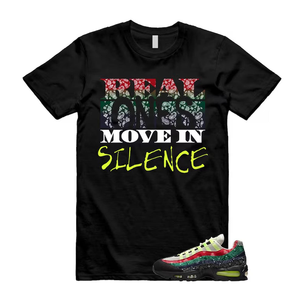Air Max 95 Paisley Bandana Big Bubble Neon Volt Red Green Black Navy Shirt To Match Real T-Shirt 2026