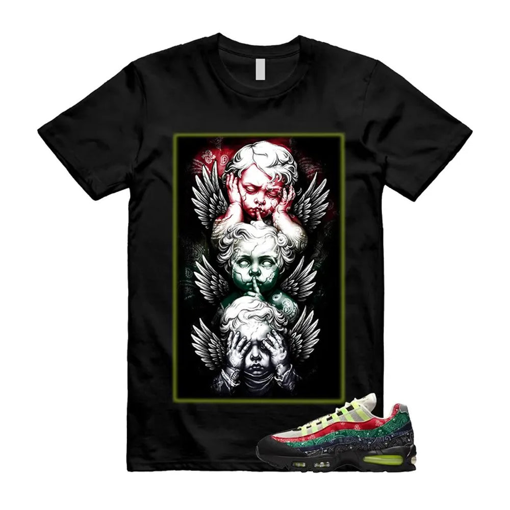Air Max 95 Paisley Bandana Big Bubble Neon Volt Red Green Black Navy Shirt To Match No Evil T-Shirt 2026