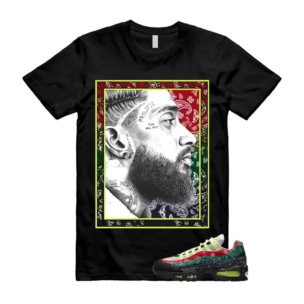 Air Max 95 Paisley Bandana Big Bubble Neon Volt Red Green Black Navy Shirt To Match Nip T-Shirt 2026