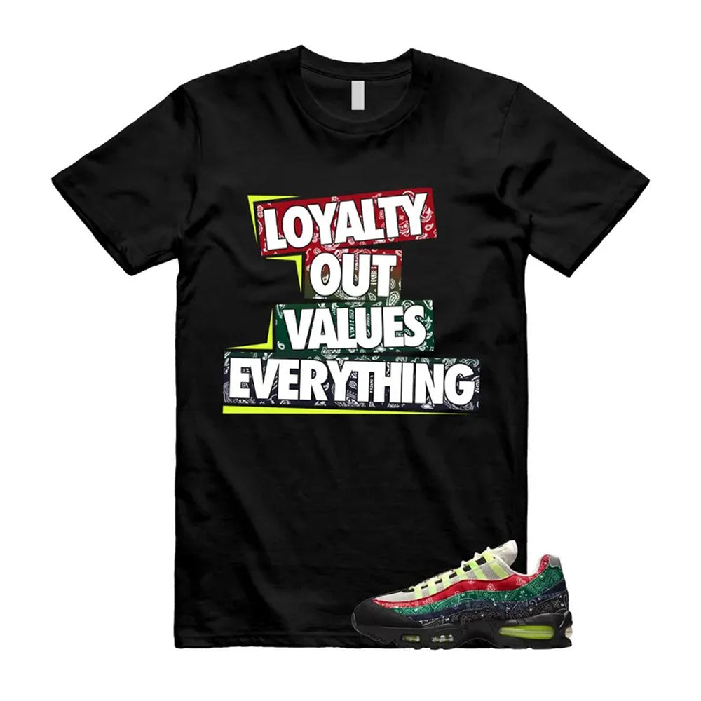 Air Max 95 Paisley Bandana Big Bubble Neon Volt Red Green Black Navy Shirt To Match Love T-Shirt 2026