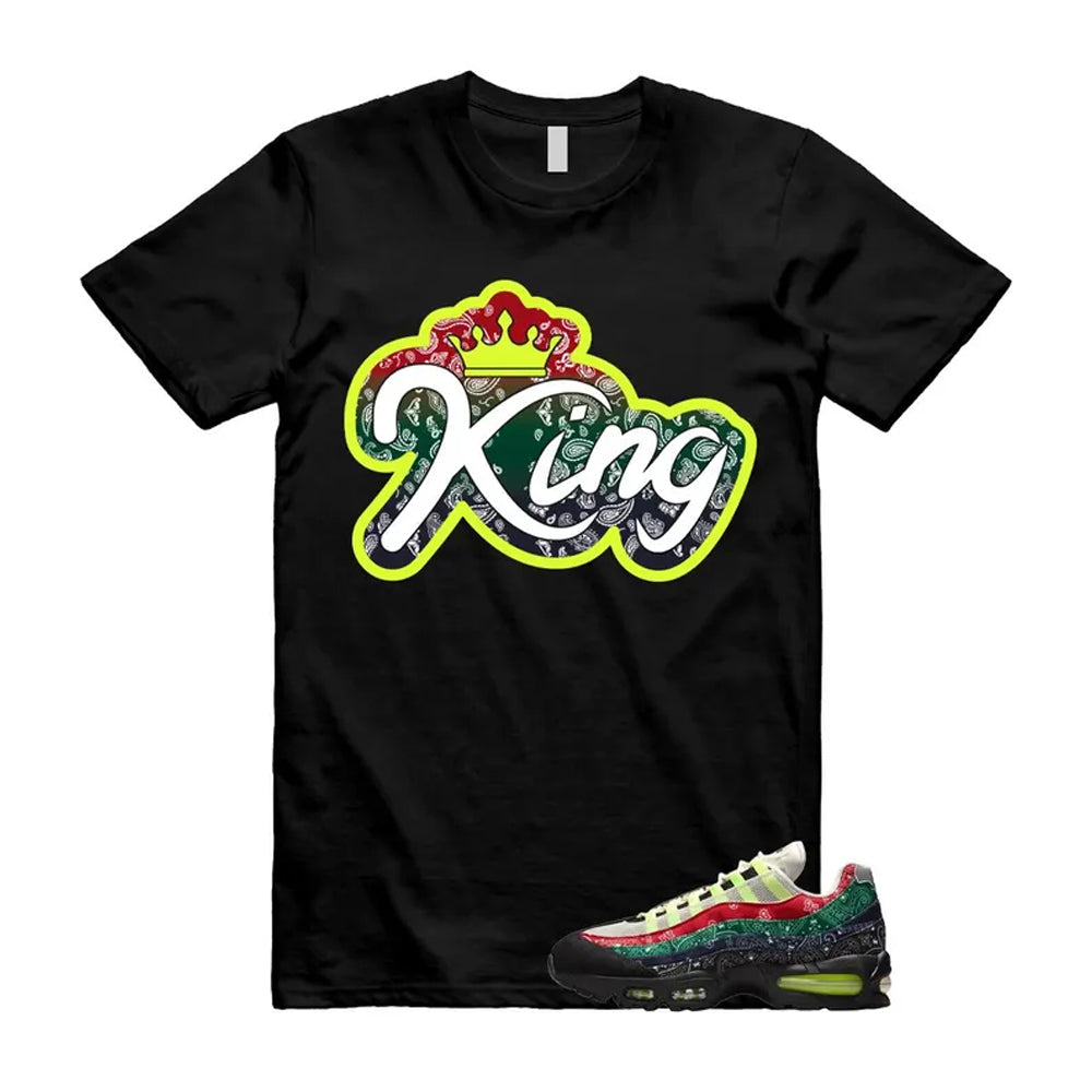 Air Max 95 Paisley Bandana Big Bubble Neon Volt Red Green Black Navy Shirt To Match King T-Shirt 2026