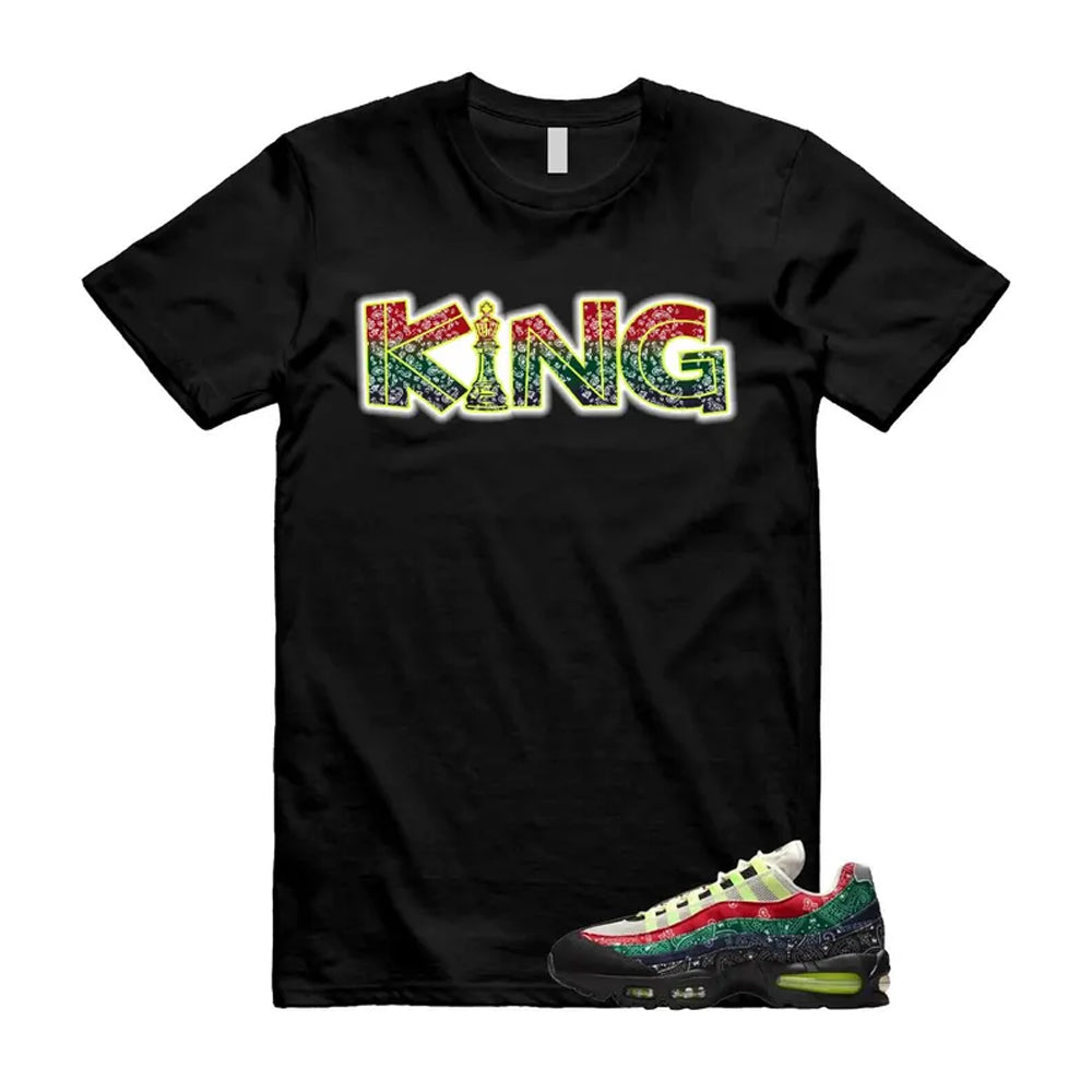 Air Max 95 Paisley Bandana Big Bubble Neon Volt Red Green Black Navy Shirt To Match King T-Shirt 2026
