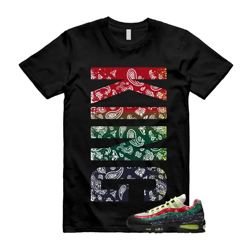 Air Max 95 Paisley Bandana Big Bubble Neon Volt Red Green Black Navy Shirt To Match King T-Shirt 2026