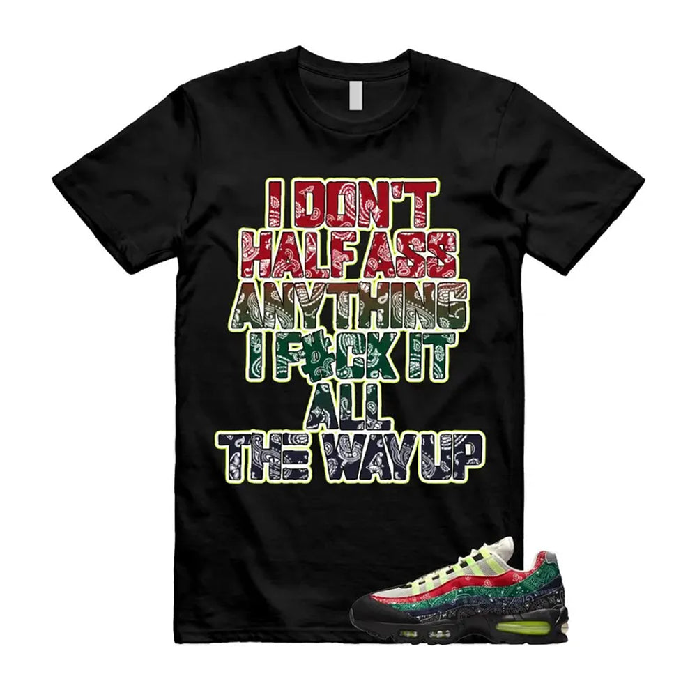 Air Max 95 Paisley Bandana Big Bubble Neon Volt Red Green Black Navy Shirt To Match Half T-Shirt 2026
