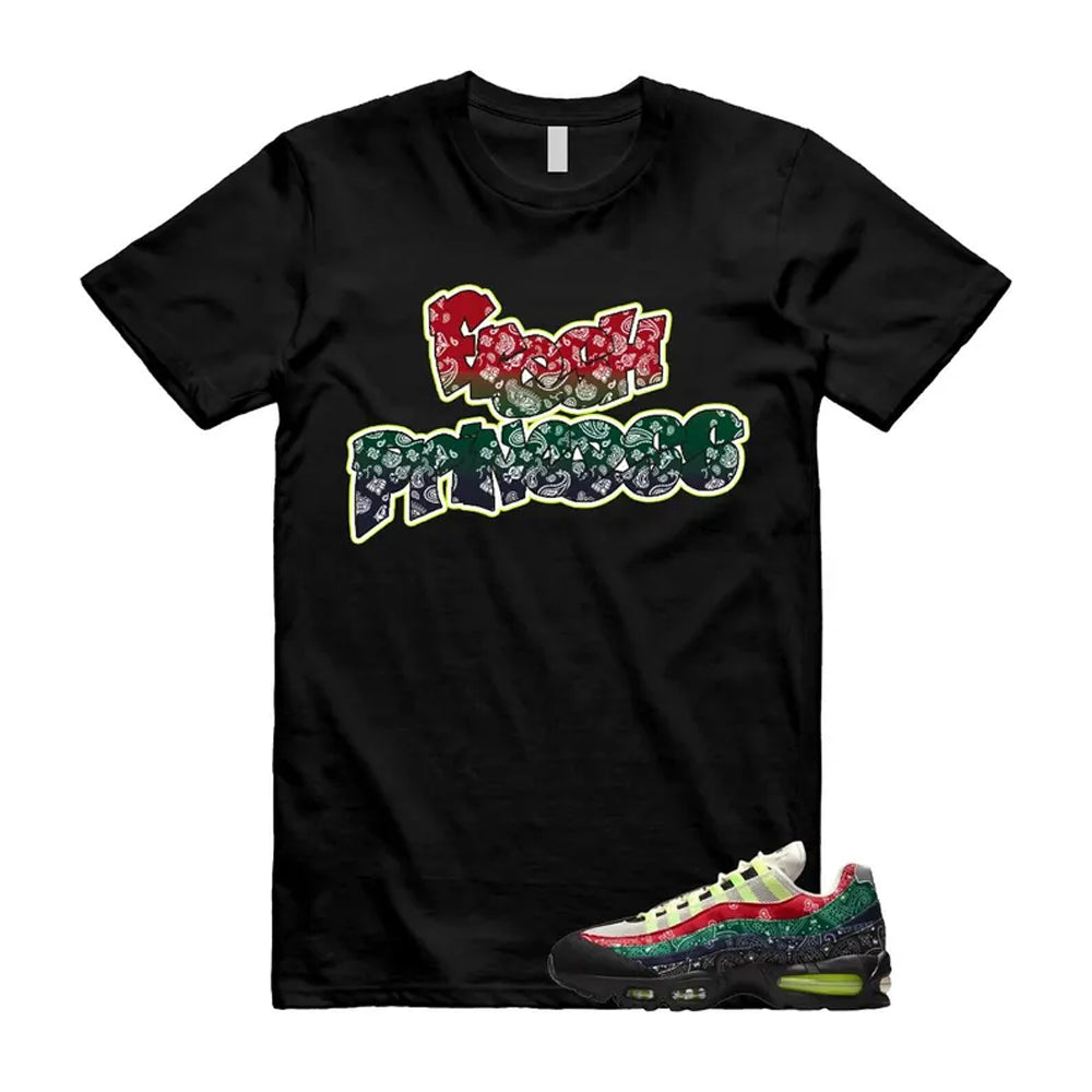 Air Max 95 Paisley Bandana Big Bubble Neon Volt Red Green Black Navy Shirt To Match Fresh Princess T-Shirt 2026
