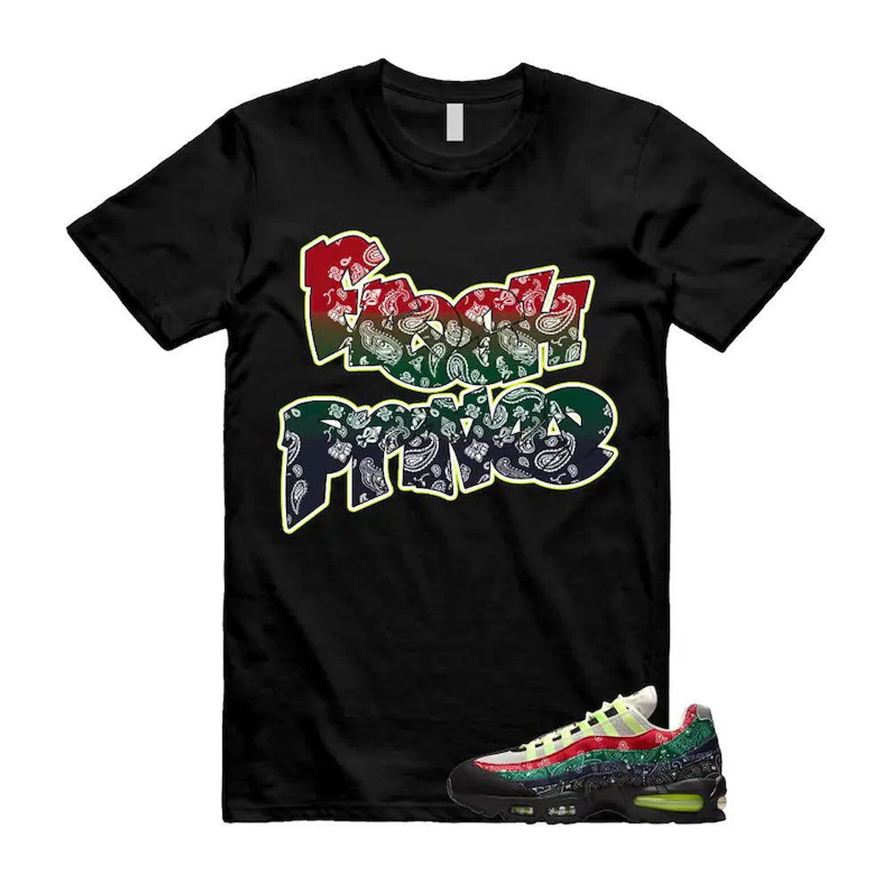 Air Max 95 Paisley Bandana Big Bubble Neon Volt Red Green Black Navy Shirt To Match Fresh Prince T-Shirt 2026