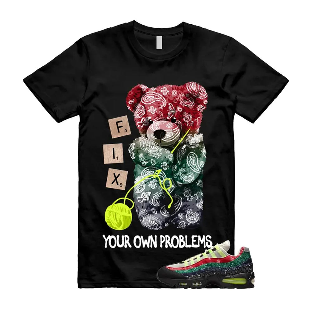 Air Max 95 Paisley Bandana Big Bubble Neon Volt Red Green Black Navy Shirt To Match Fix T-Shirt 2026