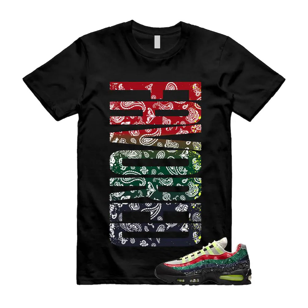 Air Max 95 Paisley Bandana Big Bubble Neon Volt Red Green Black Navy Shirt To Match Favored T-Shirt 2026