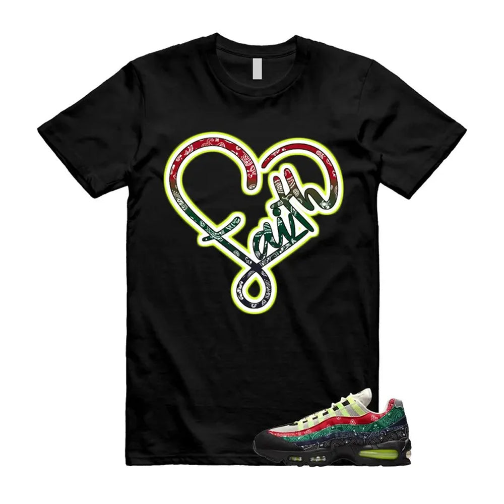 Air Max 95 Paisley Bandana Big Bubble Neon Volt Red Green Black Navy Shirt To Match Faith T-Shirt 2026