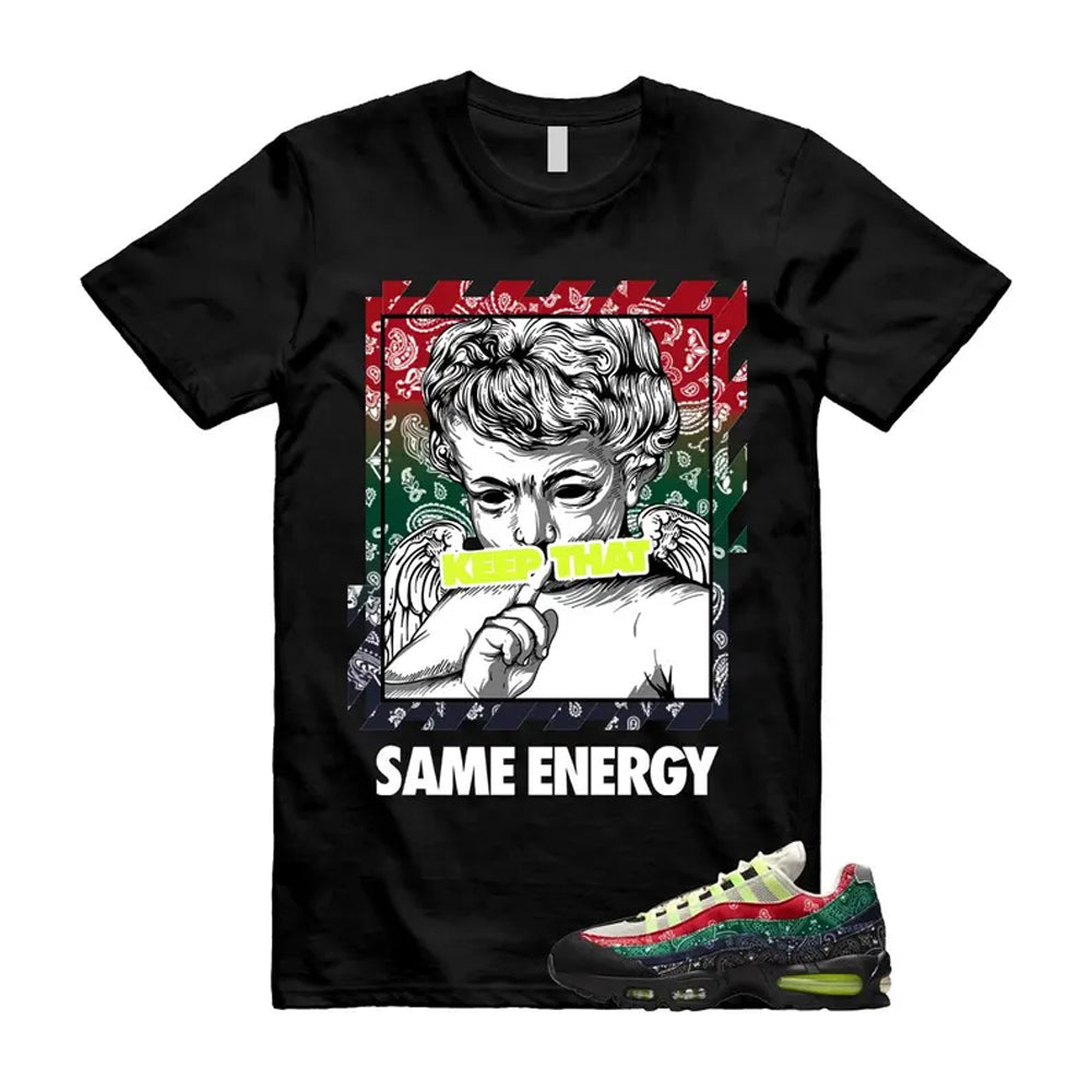 Air Max 95 Paisley Bandana Big Bubble Neon Volt Red Green Black Navy Shirt To Match Energy T-Shirt 2026