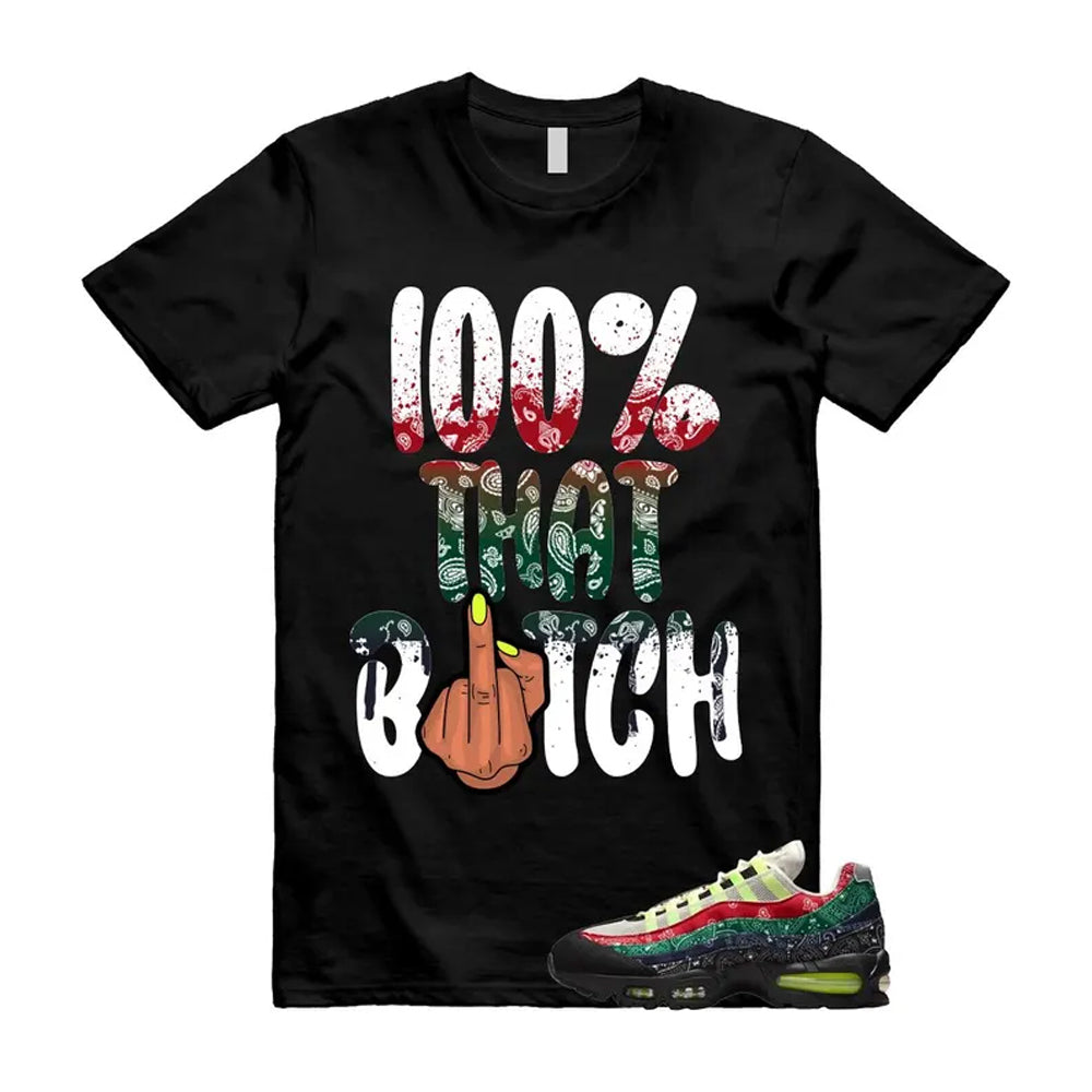 Air Max 95 Paisley Bandana Big Bubble Neon Volt Red Green Black Navy Shirt To Match 100 T-Shirt 2026