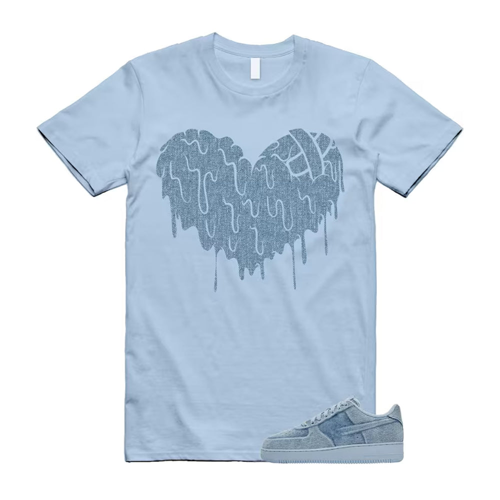 Air Force 1 Denim Light Armory Blue Shirt To Match Drippy Heart T-Shirt 2026
