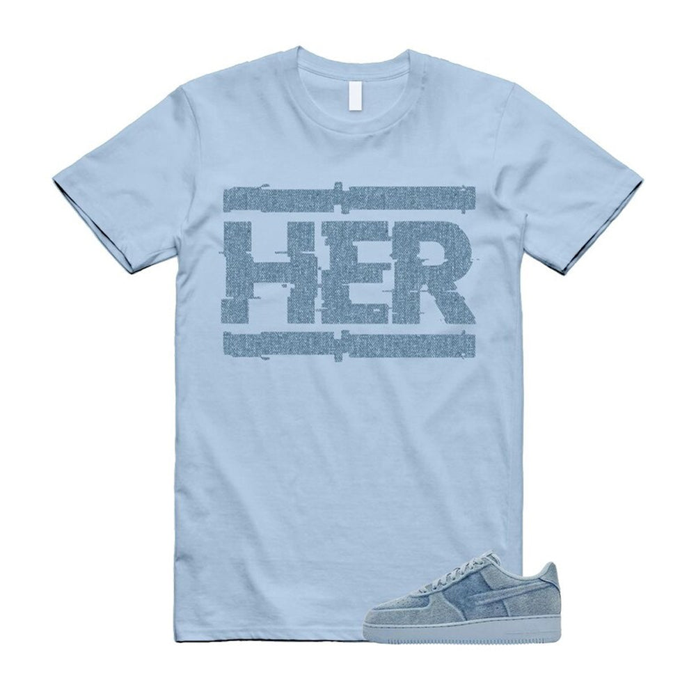 Air Force 1 Denim Light Armory Blue Shirt To Match Her T-Shirt 2026