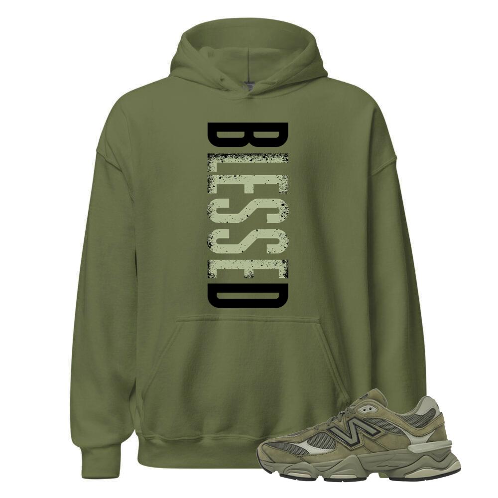 New Balance 9060 Dark Olivine Shirt to Match Blessed, Hoodie U9060ZGD Match Sneaker Tee