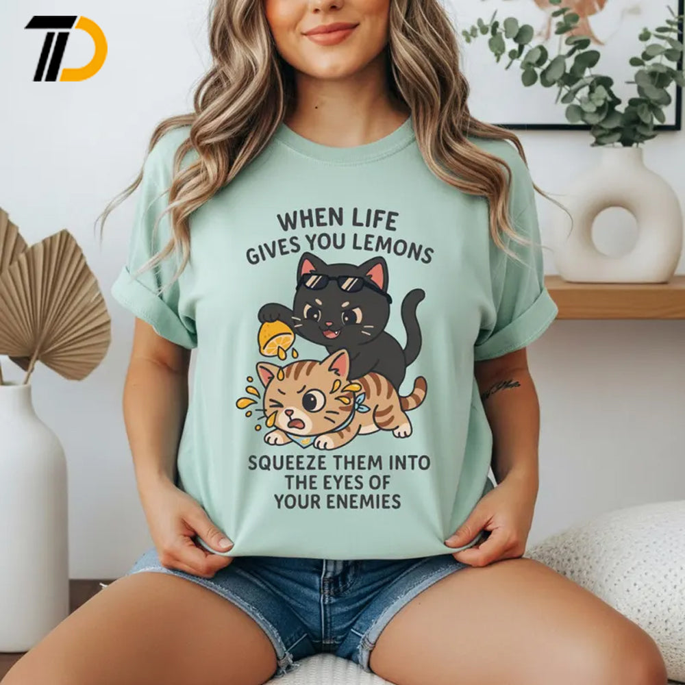 Funny Cat Shirt, Comfort Colors Shirt, Sarcastic Quote Humor Gift For Women, Cute Kitten Illustration Design