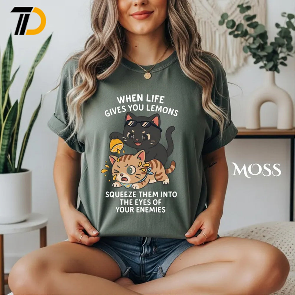 Funny Cat Shirt, Comfort Colors Shirt, Sarcastic Quote Humor Gift For Women, Cute Kitten Illustration Design