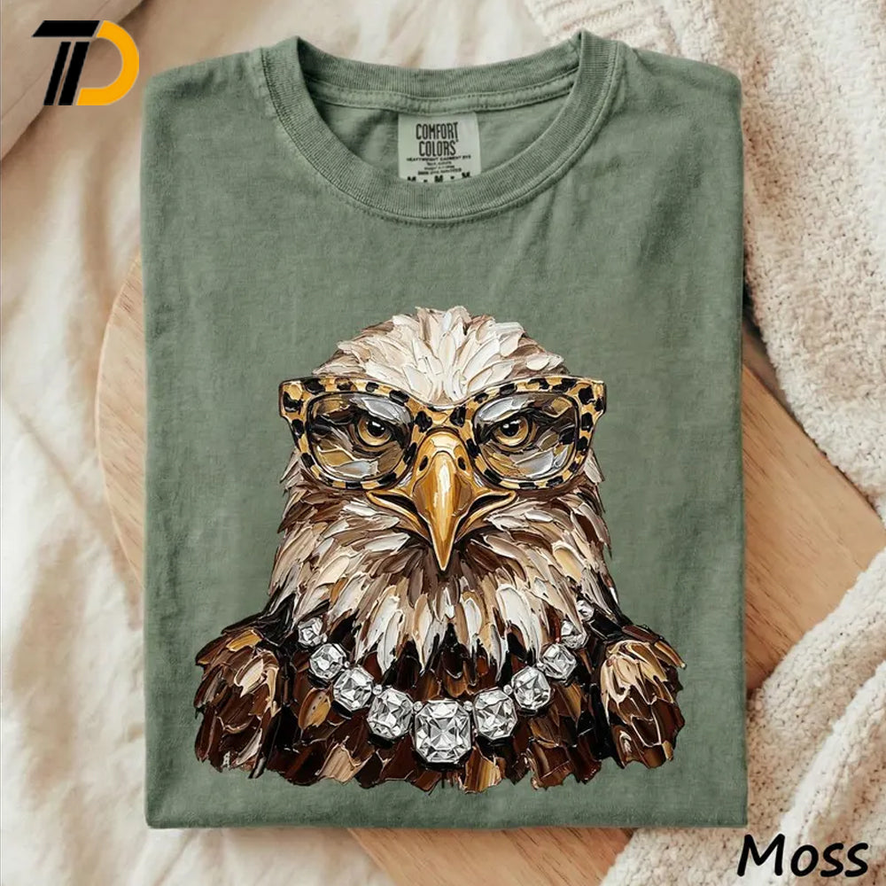 Leopard Glasses Eagle Glam Shirt, Comfort Colors Shirt, Eagles Lover Shirt, Eagle Mascot Gift For Girl, Eagle Lover Gift