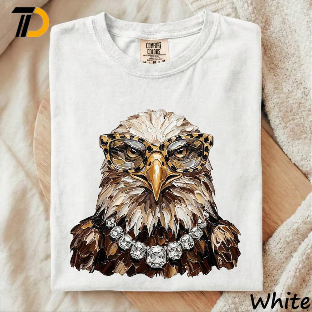 Leopard Glasses Eagle Glam Shirt, Comfort Colors Shirt, Eagles Lover Shirt, Eagle Mascot Gift For Girl, Eagle Lover Gift