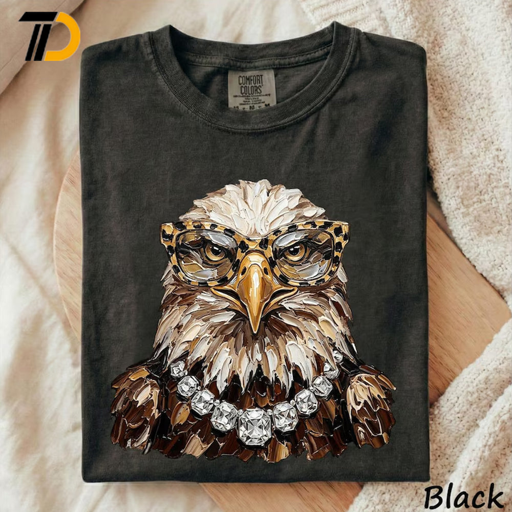 Leopard Glasses Eagle Glam Shirt, Comfort Colors Shirt, Eagles Lover Shirt, Eagle Mascot Gift For Girl, Eagle Lover Gift