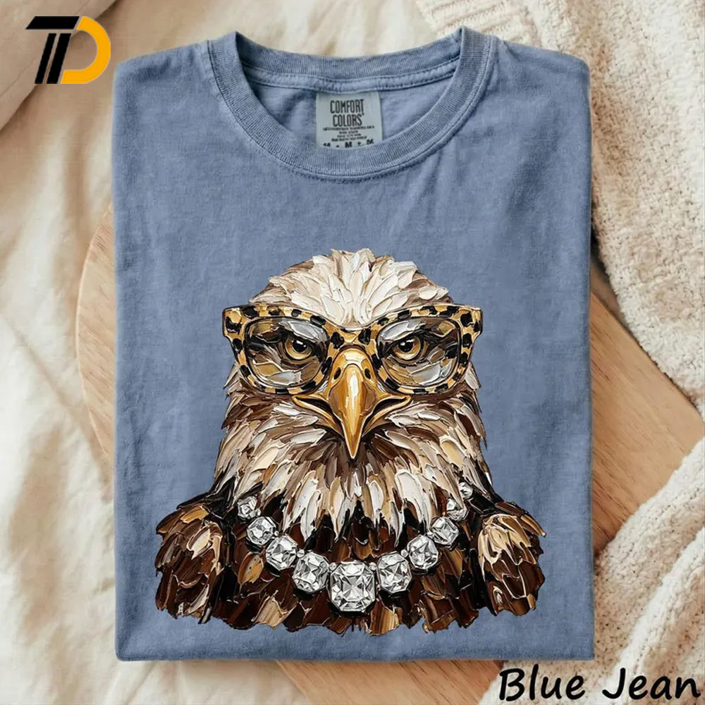 Leopard Glasses Eagle Glam Shirt, Comfort Colors Shirt, Eagles Lover Shirt, Eagle Mascot Gift For Girl, Eagle Lover Gift