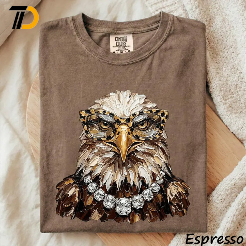 Leopard Glasses Eagle Glam Shirt, Comfort Colors Shirt, Eagles Lover Shirt, Eagle Mascot Gift For Girl, Eagle Lover Gift