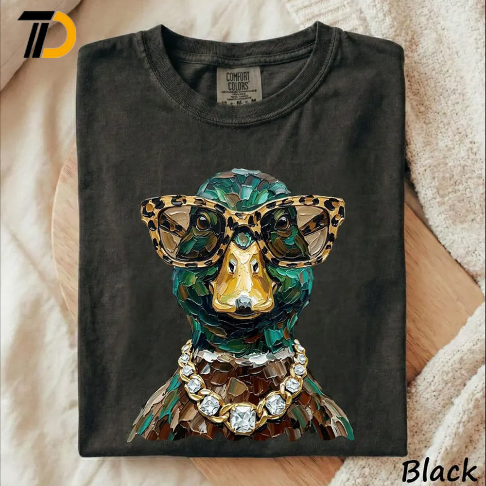Glam Mallard Duck Shirt, Comfort Colors Shirt, Duck Hunting Wife Shirt, Duck Lover Gift For Girl Bird Lover Shirt