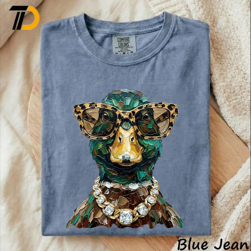 Glam Mallard Duck Shirt, Comfort Colors Shirt, Duck Hunting Wife Shirt, Duck Lover Gift For Girl Bird Lover Shirt
