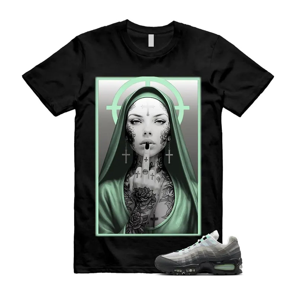 Air Max 95 Fresh Mint Big Bubble Black White Grey Shirt To Match Nun T-Shirt 2026