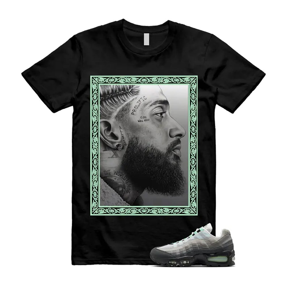 Air Max 95 Fresh Mint Big Bubble Black White Grey Shirt To Match Nip T-Shirt 2026