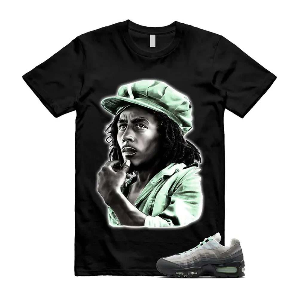 Air Max 95 Fresh Mint Big Bubble Black White Grey Shirt To Match Marley T-Shirt 2026