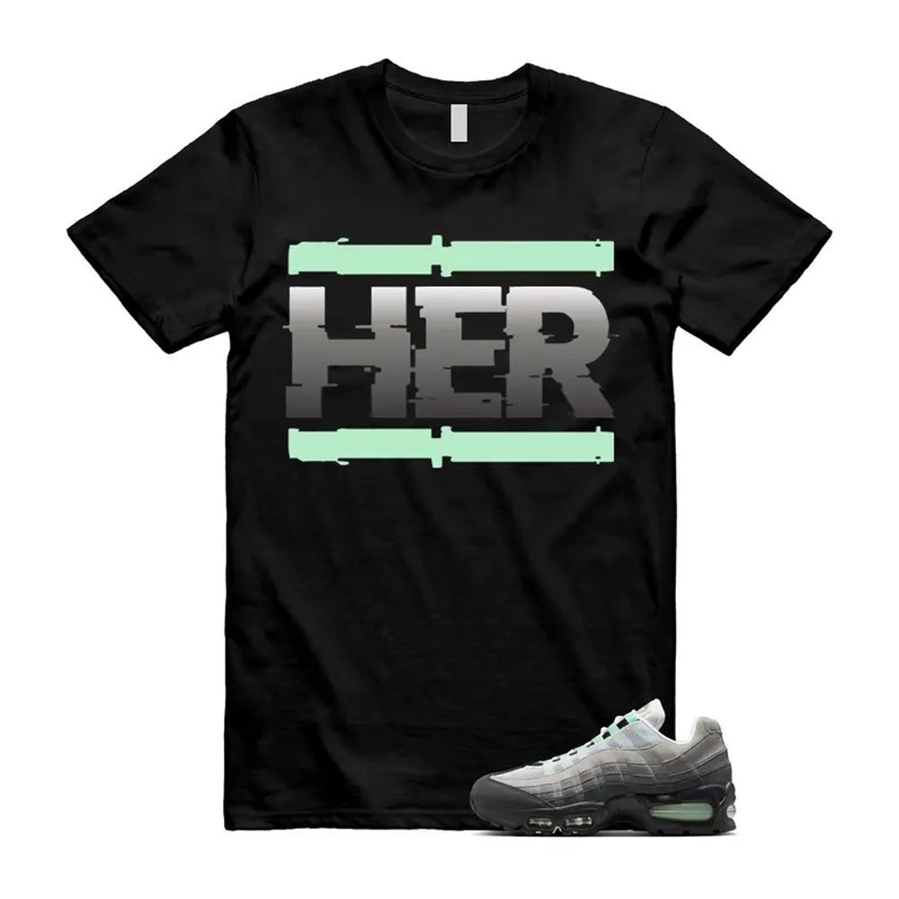 Air Max 95 Fresh Mint Big Bubble Black White Grey Shirt To Match Her T-Shirt 2026