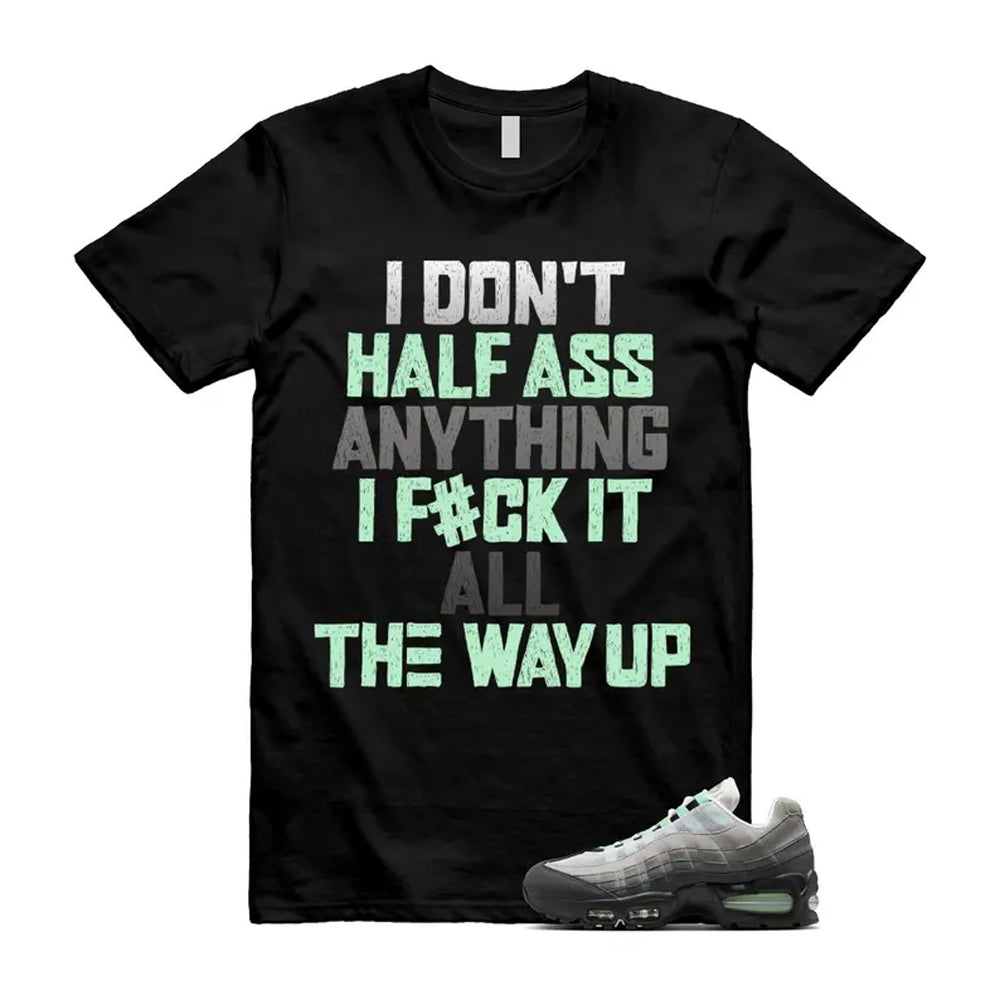Air Max 95 Fresh Mint Big Bubble Black White Grey Shirt To Match Half T-Shirt 2026