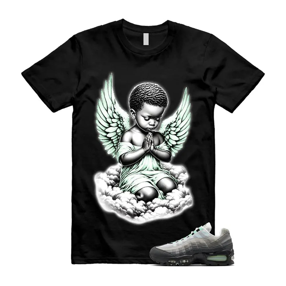 Air Max 95 Fresh Mint Big Bubble Black White Grey Shirt To Match Angel T-Shirt 2026