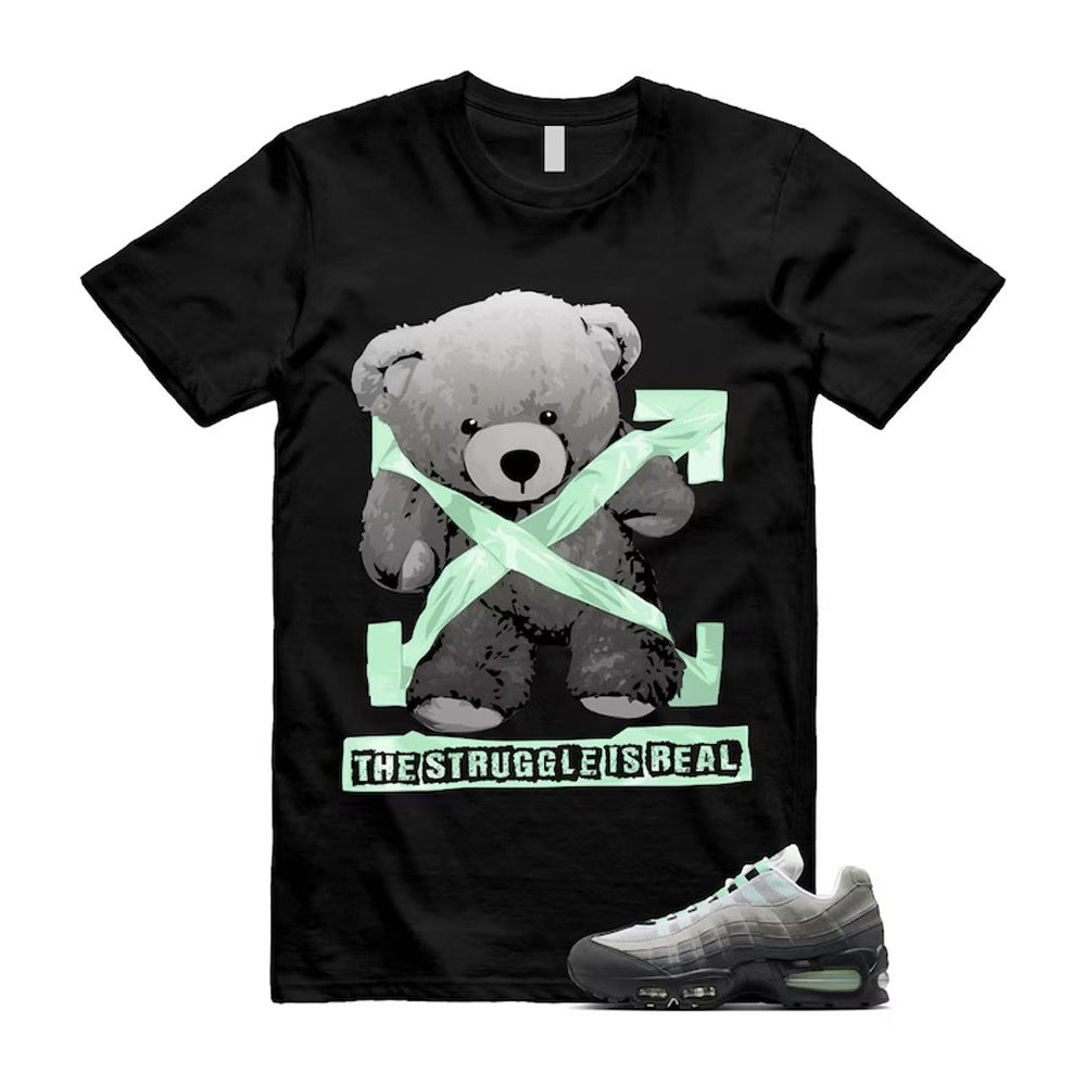 Air Max 95 Fresh Mint Big Bubble Black White Grey Shirt To Match Strug T-Shirt 2026