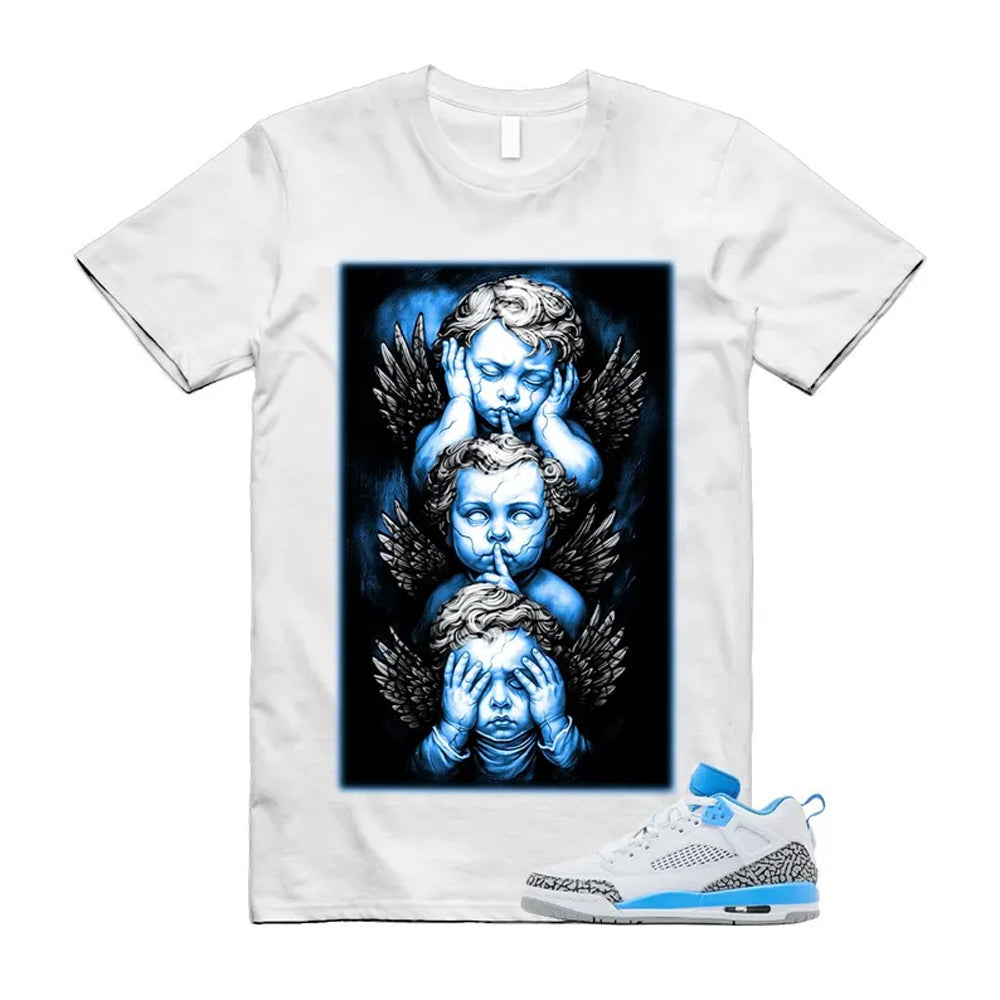 Spizike UNC University Blue White Wolf Grey Anthracite Low Shirt To Match No Evil T-Shirt 2024