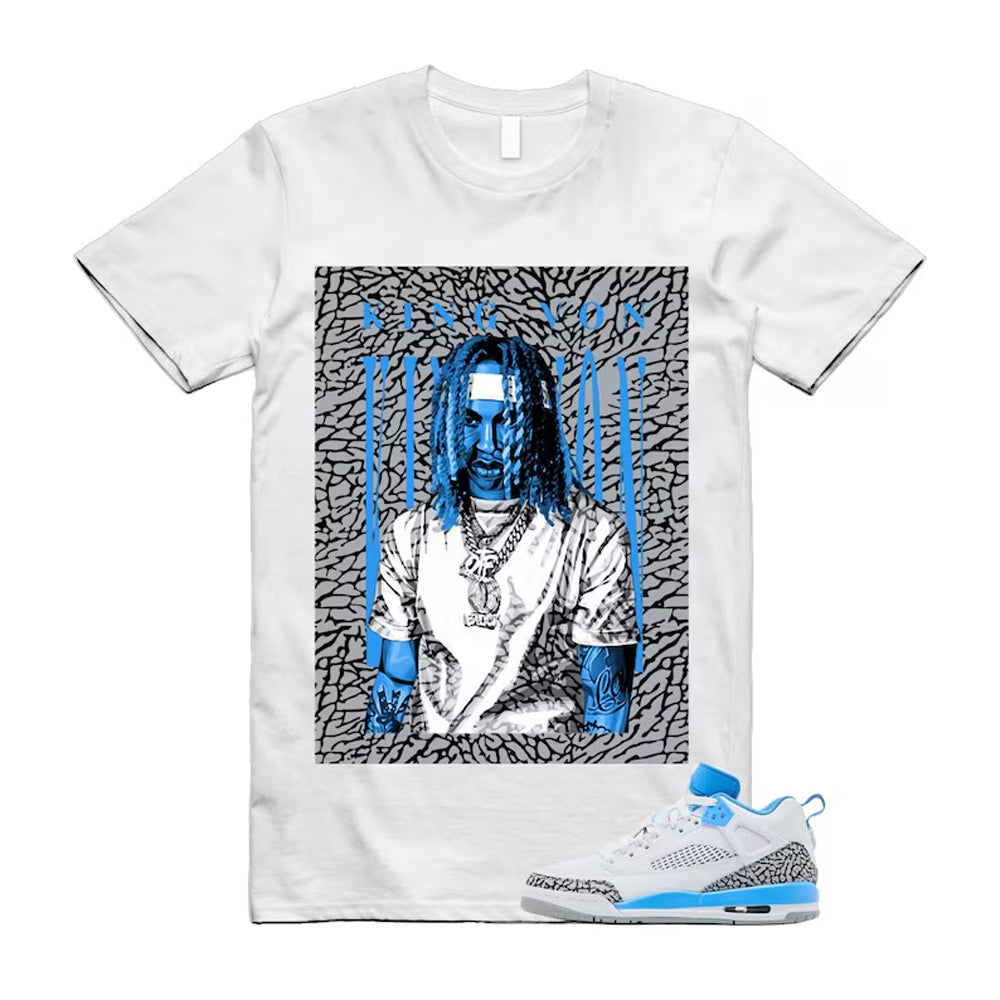 Spizike UNC University Blue White Wolf Grey Anthracite Low Shirt To Match King Von T-Shirt 2024
